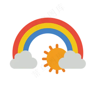 美丽彩虹卡通免扣素材,免抠元素