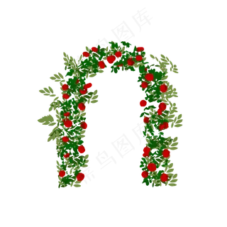 简约扁平卡通七夕情人节婚礼花拱