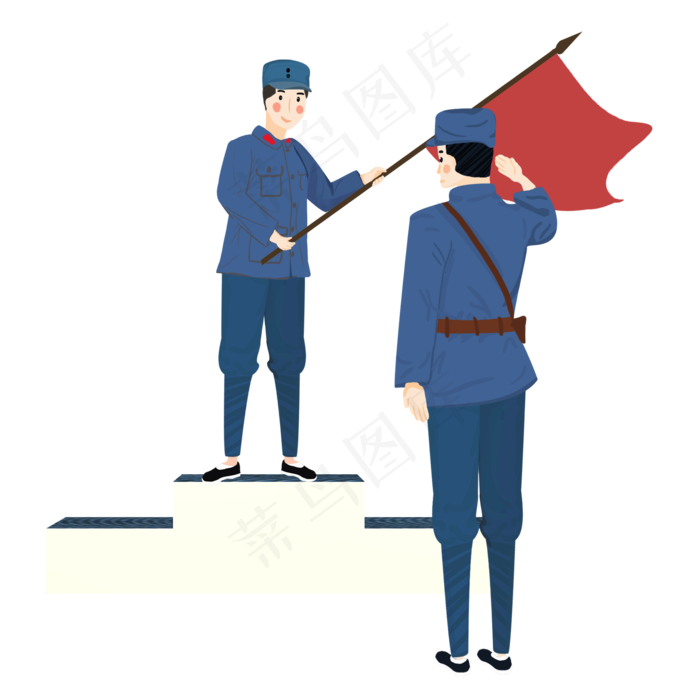 建党节军人敬礼场景(2000*2000px 300 dpi )psd模版下载
