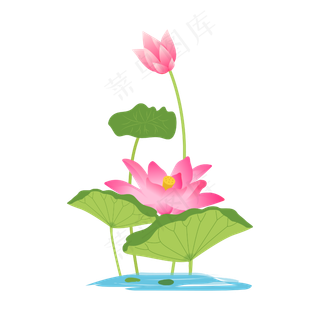 卡通粉色莲花免扣