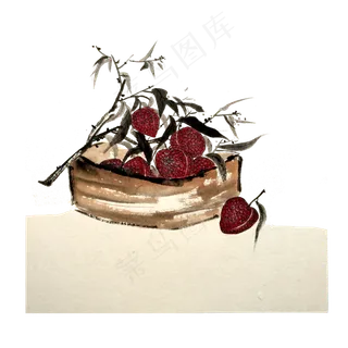 中国工笔过年喜庆静物美味荔枝PNG,免抠元素