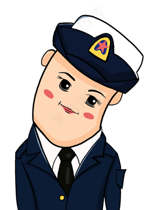 建军节手绘Q版海军女兵