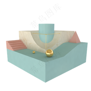 c4d立体电商台阶免费下载
