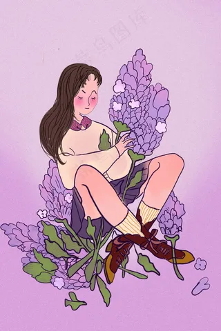 文艺精灵花与少女