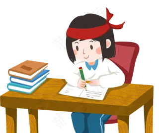 努力学习的女孩