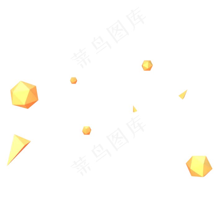 电商C4D宝石三角漂浮素材(2000*2000px)
