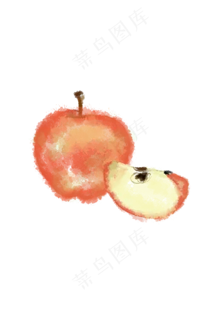 水墨苹果初夏png,免抠元素