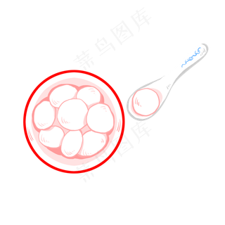 2020鼠年扁平风手绘卡通汤圆,免抠元素