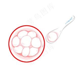 2020鼠年扁平风手绘卡通汤圆,免抠元素