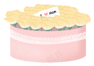 礼物盒里的康乃馨母亲节