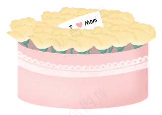 礼物盒里的康乃馨母亲节