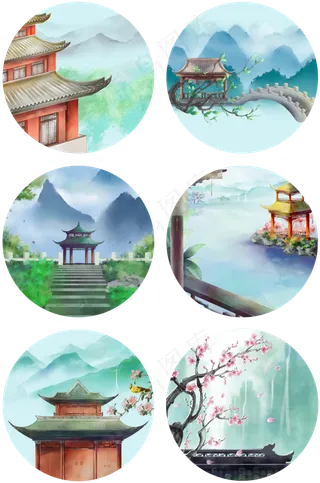 古镇风光古风建筑合集