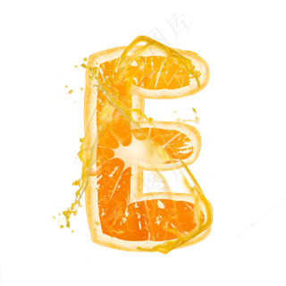 橙子橙汁橙色PSD字母E