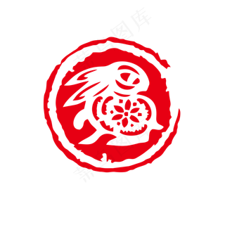 中国风红色十二生肖印章矢量可商