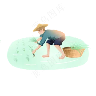 芒种农民插秧素材