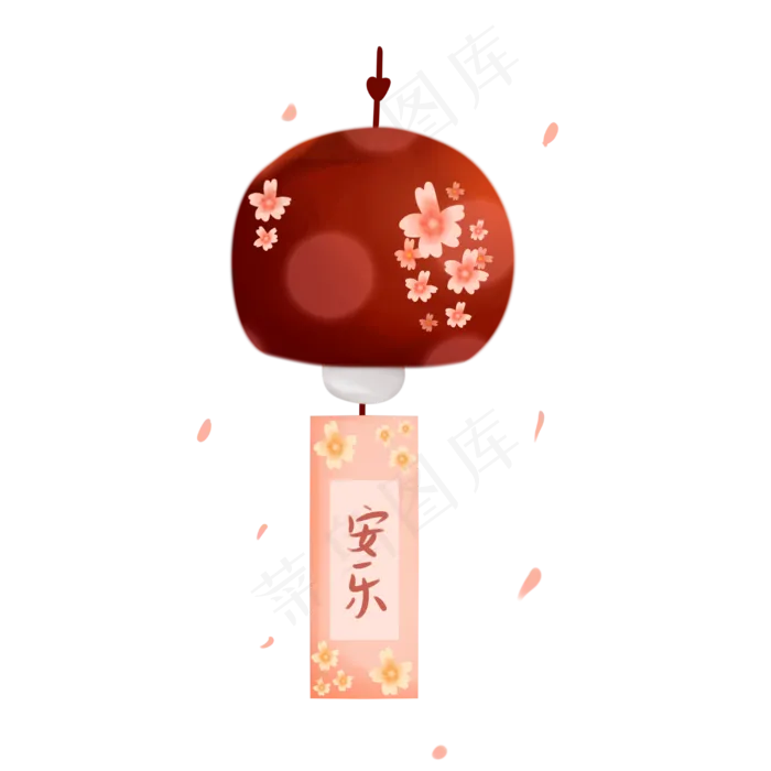 日式卧室装饰樱花风铃,免抠元素