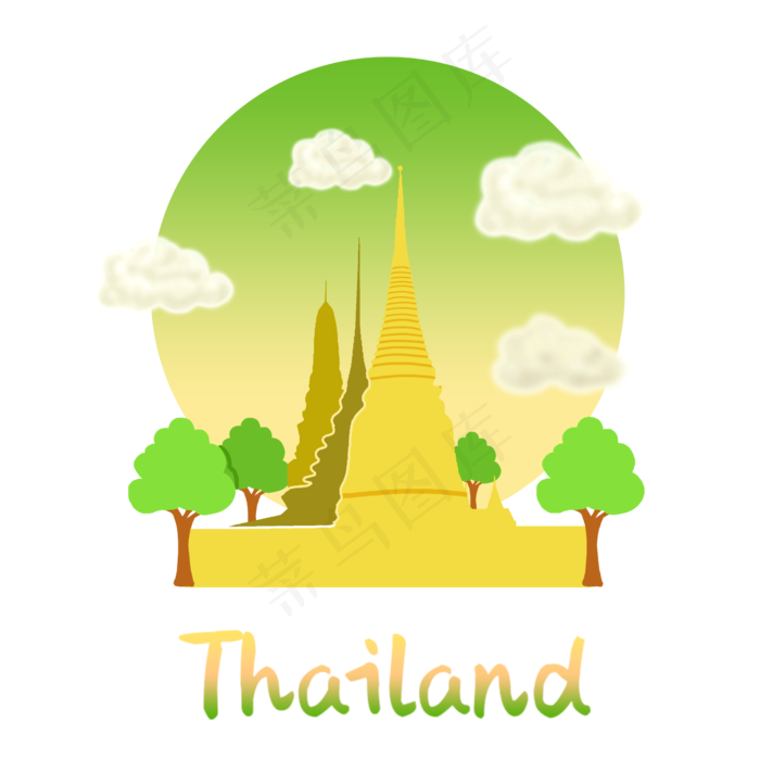 旅游建筑泰国东南亚,免抠元素