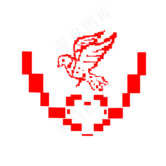 七一建党节像素和平鸽免扣(3000X3000(DPI:600))psd模版下载