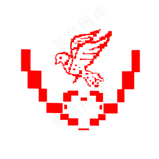 七一建党节像素和平鸽免扣