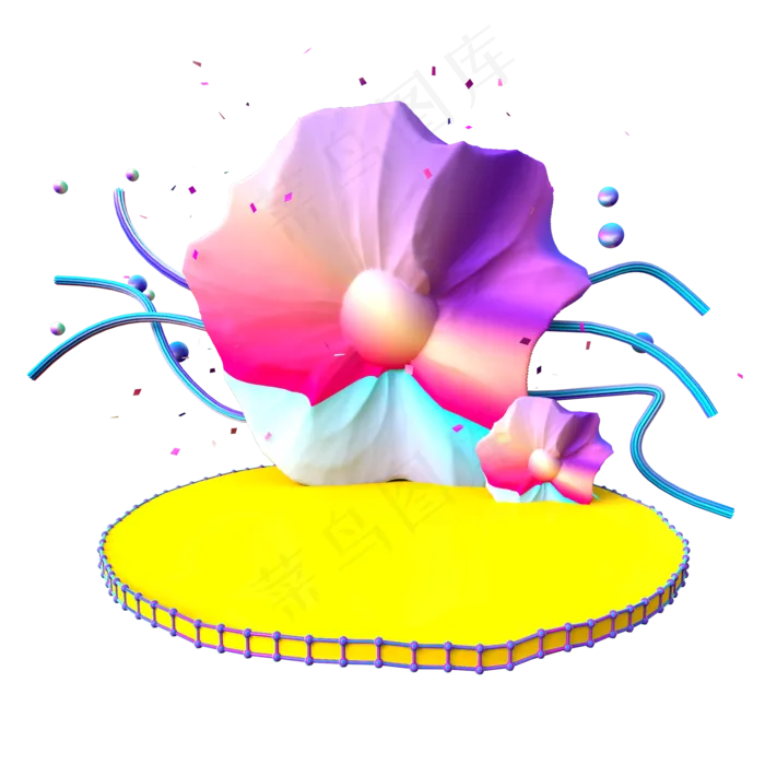 C4D立体时尚花朵电商展台(2000*2000px 300 dpi )