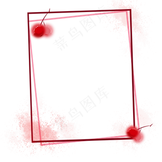 水彩樱桃边框