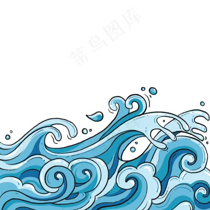 中国风国潮风云纹海浪(2500X2500(DPI:300))psd模版下载