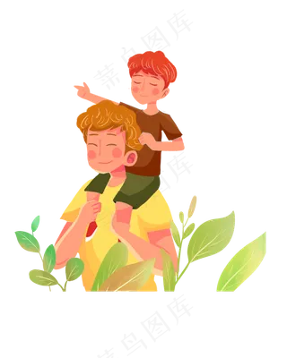 父亲节父子情深坐肩膀