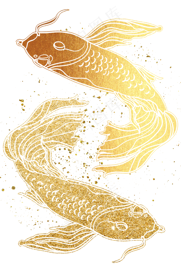 烫金锦鲤(2000X3000(DPI:299))psd模版下载