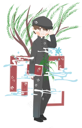 清明节帅气的小男孩