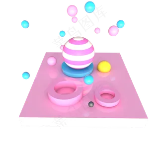 六一儿童节粉色展台