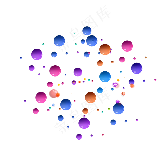 618促销装饰彩色球体小元素多(2000X2000(DPI:300))psd模版下载