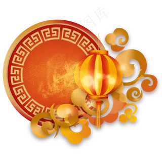 鼠年新年云纹边框,免抠元素