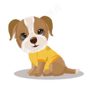 矢量手绘卡通小狗,免抠元素