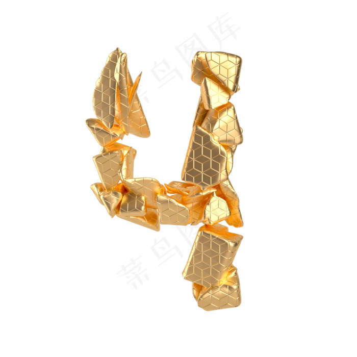 破碎金石倒计时周年庆数字4(2000X2000(DPI:300))psd模版下载