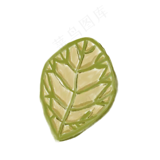 一片叶子插图免抠装饰