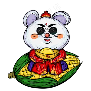 国潮鼠年年画老鼠喜庆,免抠元素