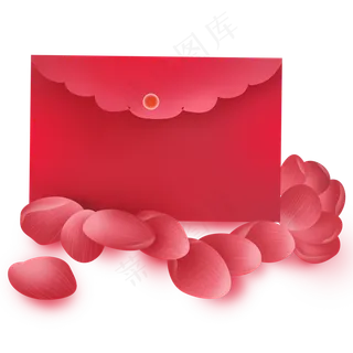 玫瑰花瓣和信封 玫瑰花瓣和信封