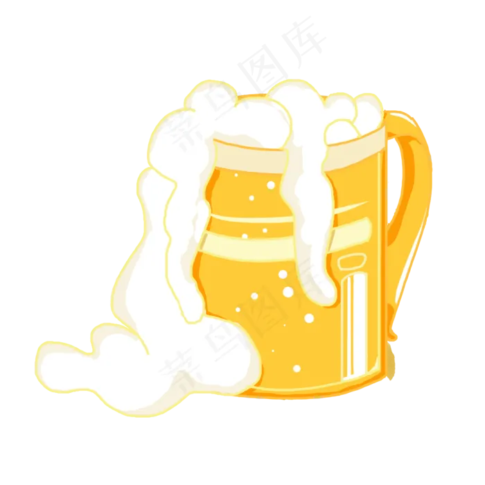 黄色的啤酒免抠图(2000*2000px 300 dpi )psd模版下载