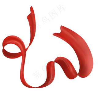 红色彩带丝带飘带,免抠元素