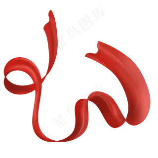 红色彩带丝带飘带,免抠元素