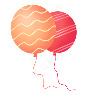 红色黄色温暖六一儿童节装饰气球