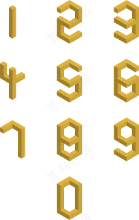 2.5D立体风格阿拉伯数字 2.5D立体风格阿拉伯数字