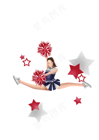 体育比赛啦啦队跳舞的女生,免抠元素