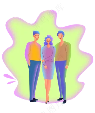 扁平商务噪点人物政令宣导,免抠元素