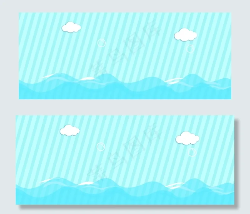 扁平几何浅蓝色淘宝banner(2200*900px 	       )psd模版下载