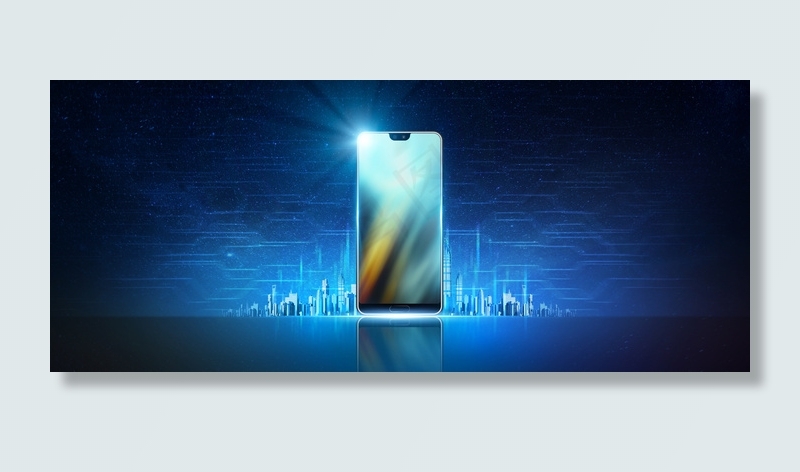 手机商务星空蓝色科技背景