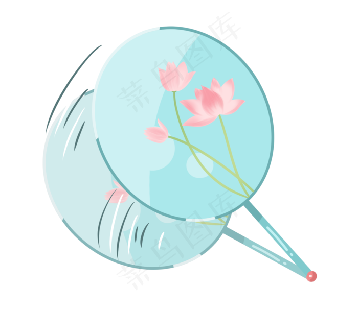 纳凉乘凉蓝色扇子(2300X2000(DPI:300))psd模版下载