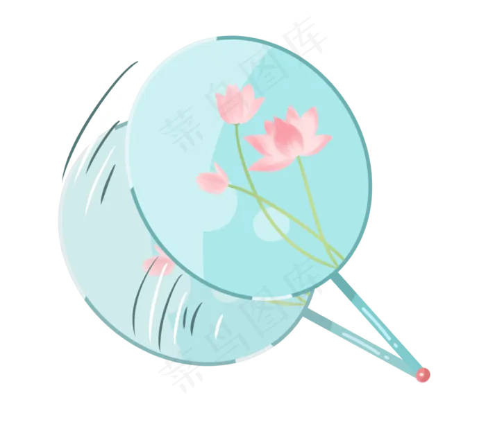 纳凉乘凉蓝色扇子(2300X2000(DPI:300))psd模版下载