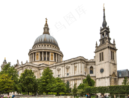 英国圣保罗大教堂全景,免抠元素