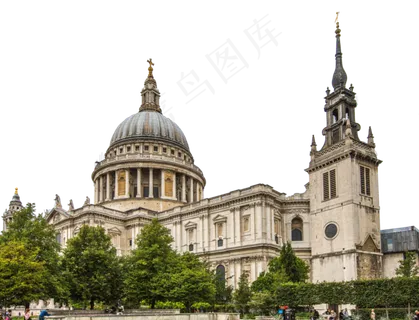 英国圣保罗大教堂全景,免抠元素